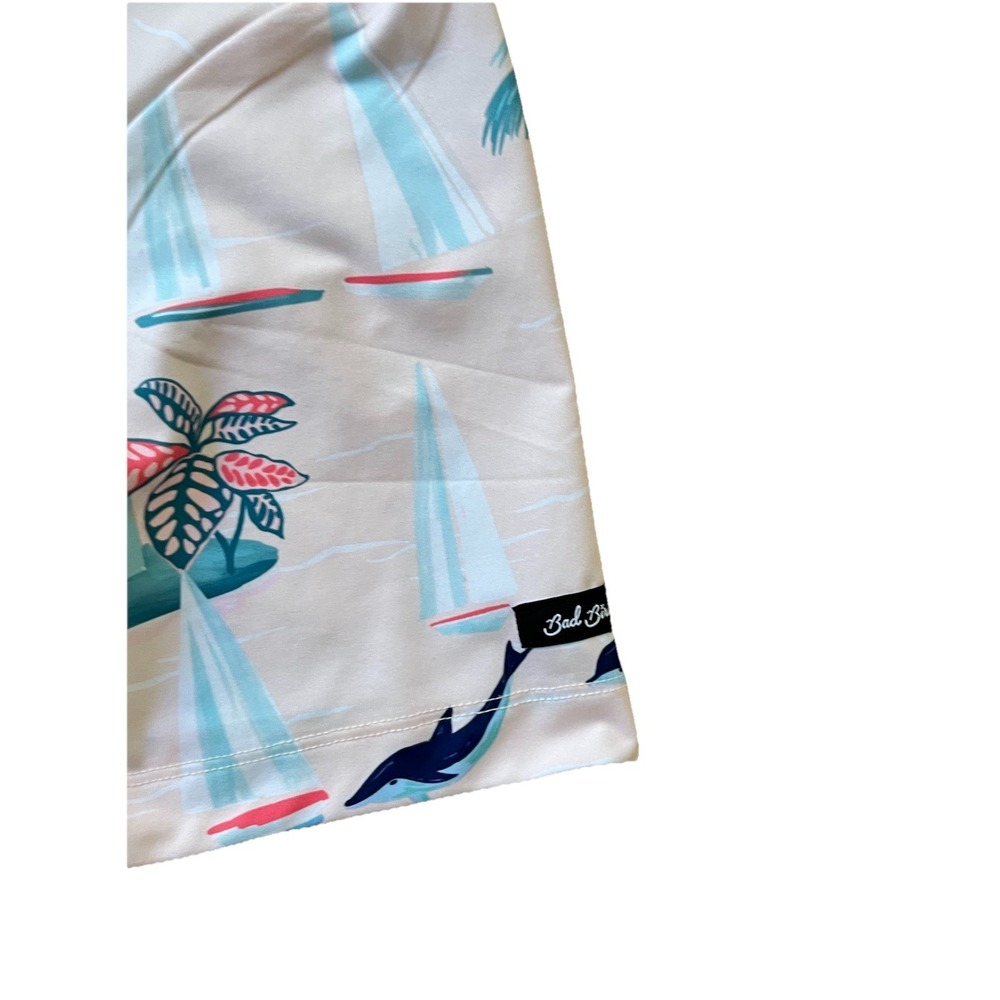 Bad Birdie Polo Shirt Mens Small Pink‎ Marino Golf Performance Dolphins Stretch - Picture 5 of 9